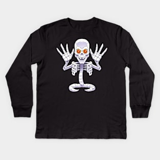 Bad To The Bone Ghost Skeleton Kids Long Sleeve T-Shirt